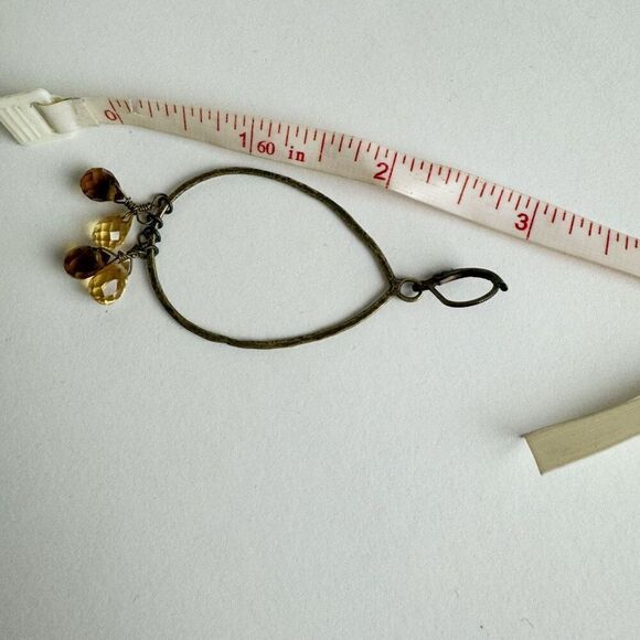 ANTHROPOLOGIE earrings | Delicate amber hue stone drops - Picture 6 of 7